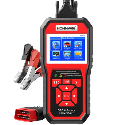 OBD2 ავტოსკანერი და აკუმულატორის ტესტერი Konnwei KW870