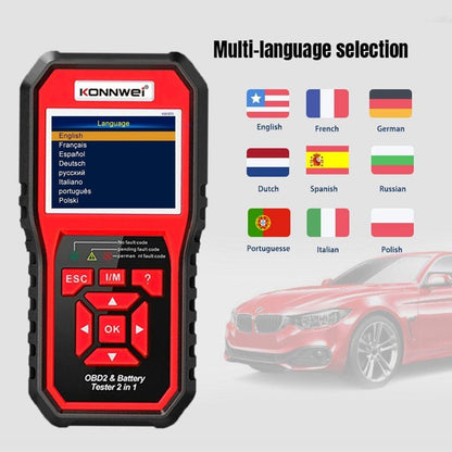 OBD2 ავტოსკანერი და აკუმულატორის ტესტერი Konnwei KW870