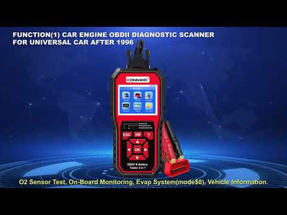OBD2 ავტოსკანერი და აკუმულატორის ტესტერი Konnwei KW870