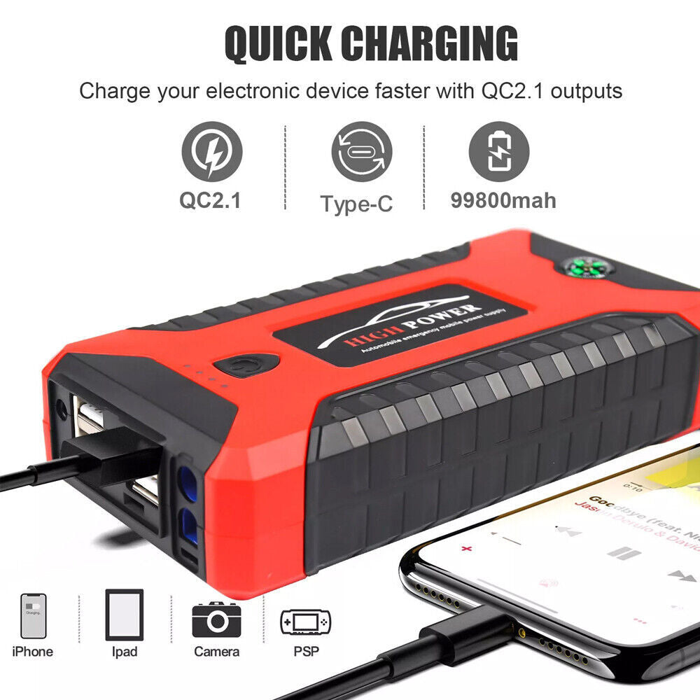 მანქანის დამქოქი (სტარტერი) 99800mAh/600A